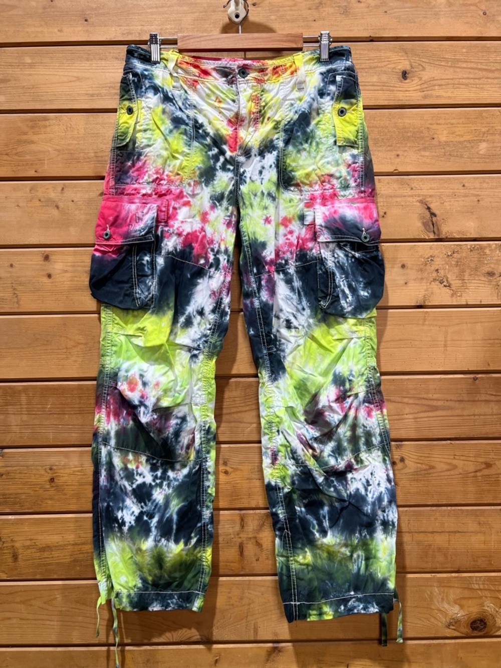 Polo Jeans Co Ralph Lauren Tie Dye Cargo Pants Women’s 14 Baggy Utility